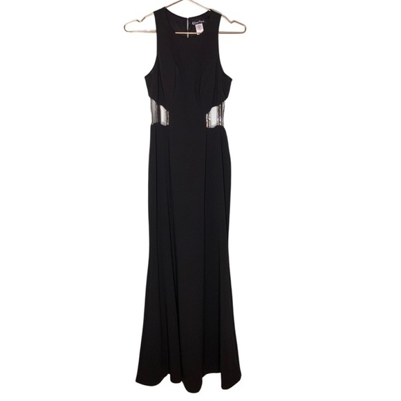 Dear Moon Sleeveless Crystal Strap Back Crepe Dress - Picture 2 of 7